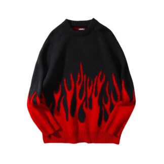 Flames Fire Knit Sweater Jumper