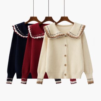 Doll Colla Knit Cardigan Sweater Jumper