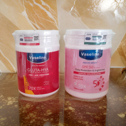 2x Vaseline Gluta HYA Skin Whitening Pro Age Restore + SPF50 Serum Burst Lotion
